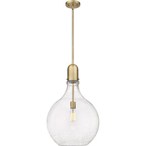 Amherst LED 16 inch Brushed Brass Pendant Ceiling Light in Seedy Glass