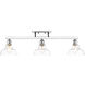 Carver 3 Light 36 inch Chrome Linear Pendant Ceiling Light