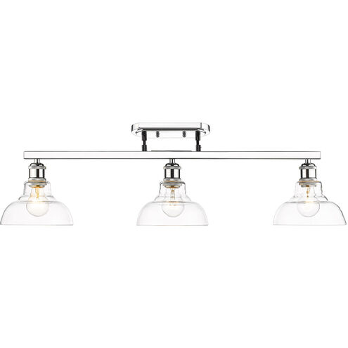 Carver 3 Light 36 inch Chrome Linear Pendant Ceiling Light