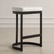 Ivanna 26 inch Matte Black with White Pebbled Faux Leather Counter Stool