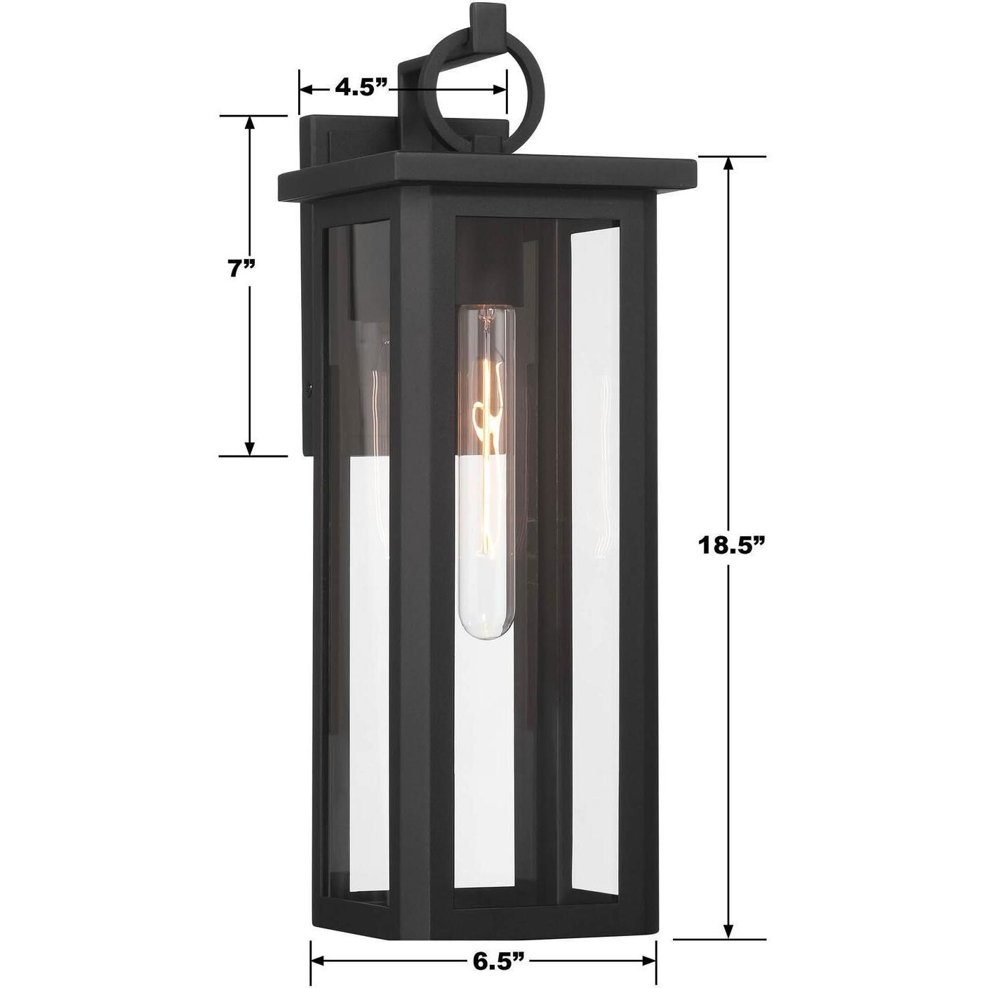 Boadie 1 Light 18.5 inch Matte Black Outdoor Sconce