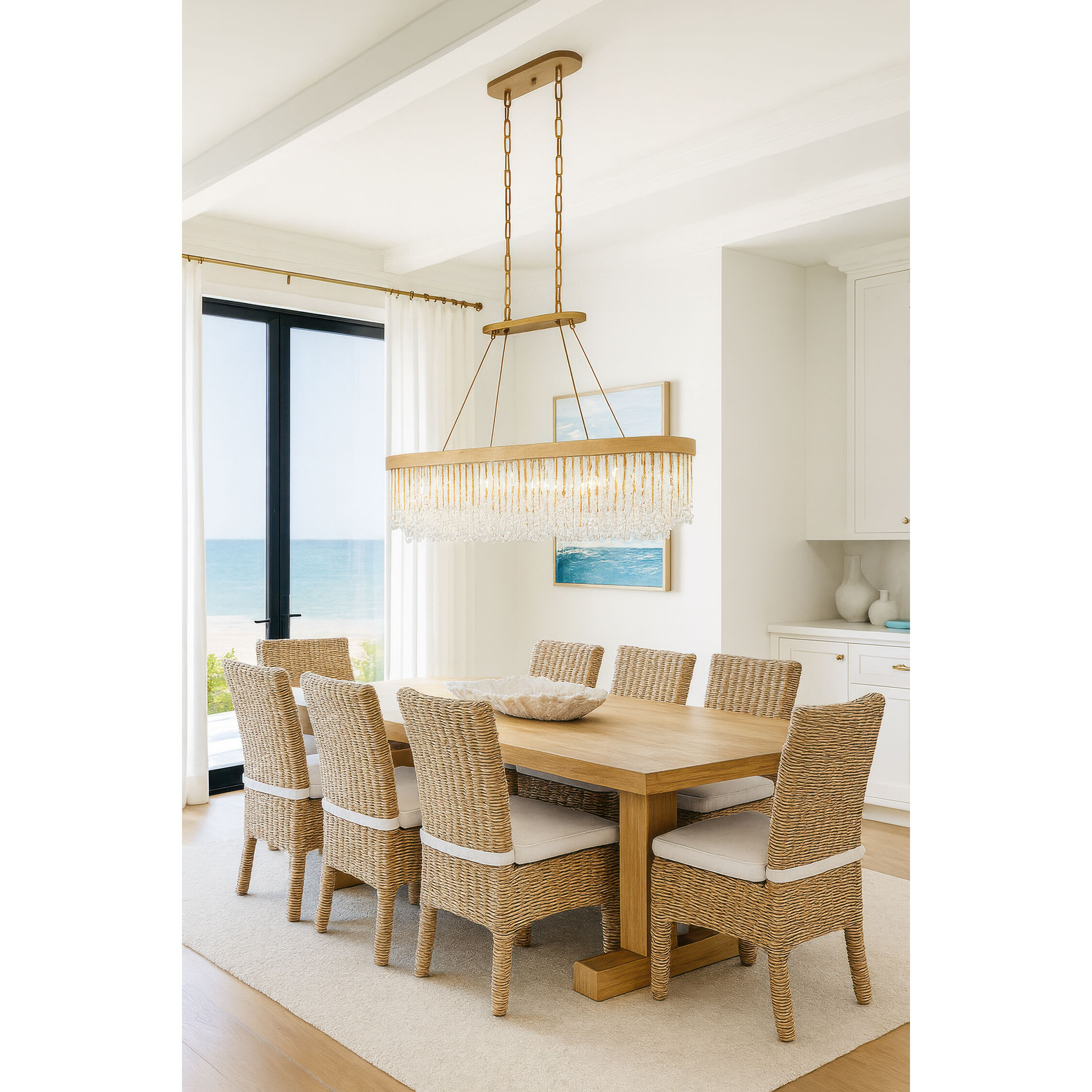 Lafayette 6 Light 48 inch Havana Gold Linear Pendant Ceiling Light