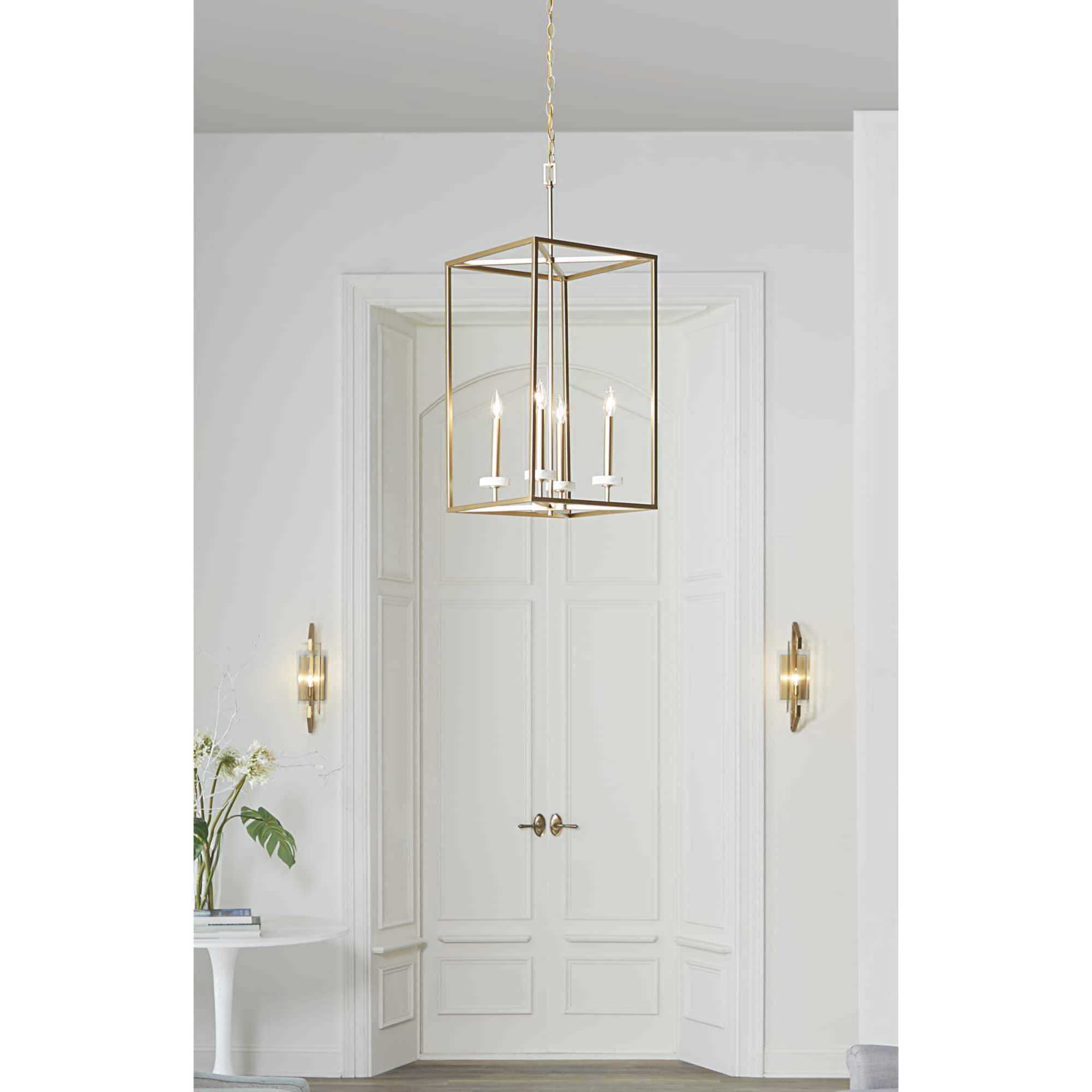 Palacio 4 Light 15 inch Vintage Gold Foyer Pendant Ceiling Light, Design Series