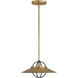 Newburie 1 Light 12 inch Legacy Brass and Dark Matte Black Pendant Ceiling Light
