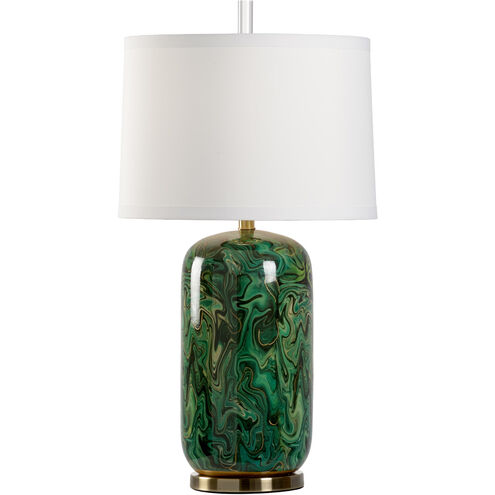 Wildwood 31 inch 100 watt Faux Green Marble Glaze Table Lamp Portable Light