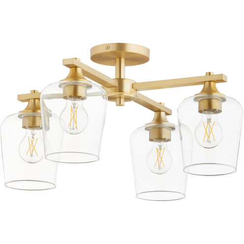 Veno 4 Light 22 inch Aged Brass Semi Flush Mount Ceiling Light