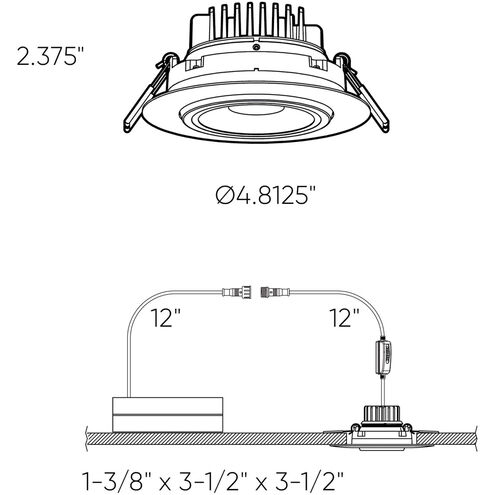 Scope Black 11.00 watt LED Directional in Color Temperature Changing, Recessed Gimbal Light