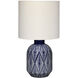 Highland 17 inch 60.00 watt Patterned Blue and White Table Lamp Portable Light