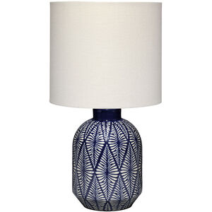 Highland 17 inch 60.00 watt Patterned Blue and White Table Lamp Portable Light