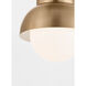 Drew & Jonathan Hyde 1 Light 8 inch Satin Brass Flush Mount Ceiling Light in LED, Medium