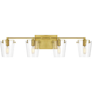 Arlo 4 Light 32 inch Black/Satin Brass Bath Vanity Light Wall Light