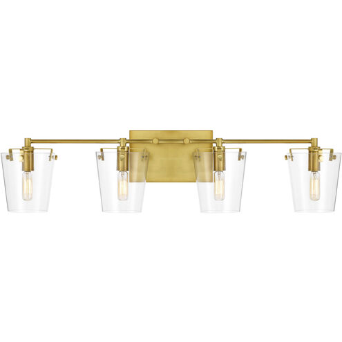 Arlo 4 Light 32 inch Black/Satin Brass Bath Vanity Light Wall Light