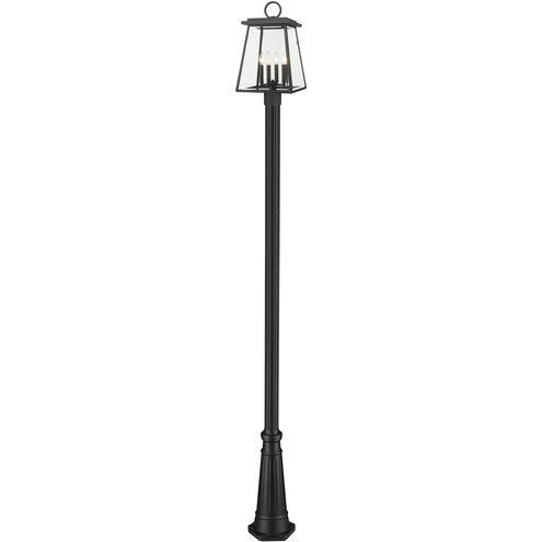 Broughton 4 Light 116.5 inch Black Outdoor Post Mounted Fixture