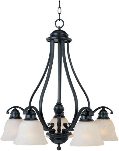 Linda 5 Light 25 inch Black Down Light Chandelier Ceiling Light