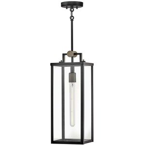 Catalina 1 Light 7.5 inch Black with Burnished Bronze Outdoor Hanging