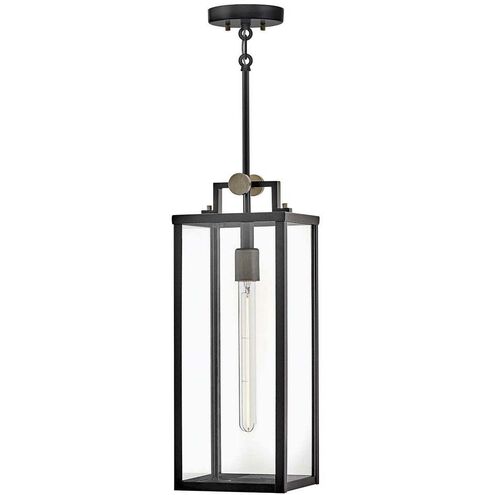 Catalina 1 Light 7.5 inch Black with Burnished Bronze Outdoor Hanging