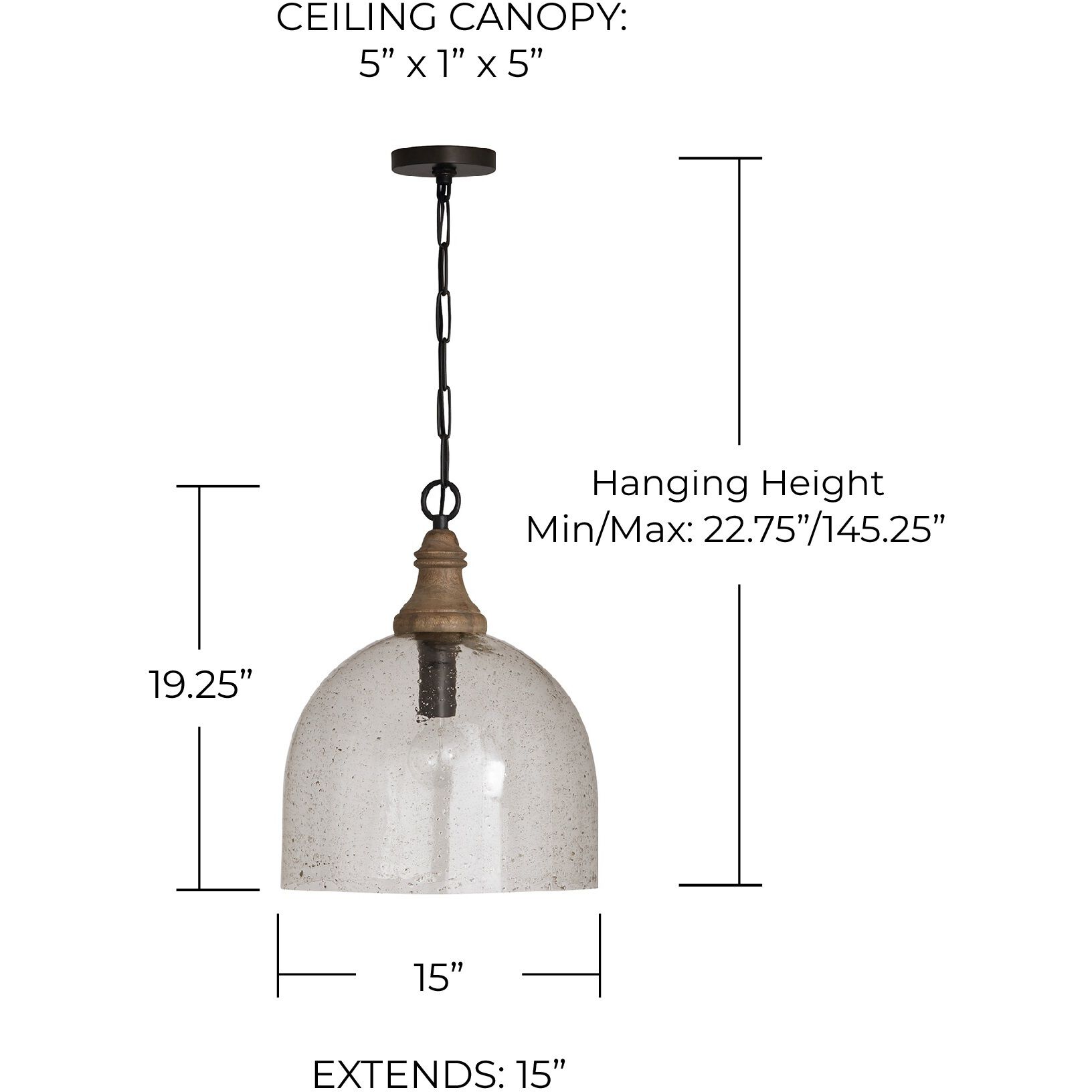 Inglewood 1 Light 15 inch Grey Wash and Dark Pewter Pendant Ceiling Light in Clear Seeded