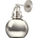 Newton Sphere 1 Light 8 inch Polished Nickel Sconce Wall Light
