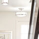 Harper 3 Light 14.5 inch Chrome Indoor Semi-Flush Mount Ceiling Light in White