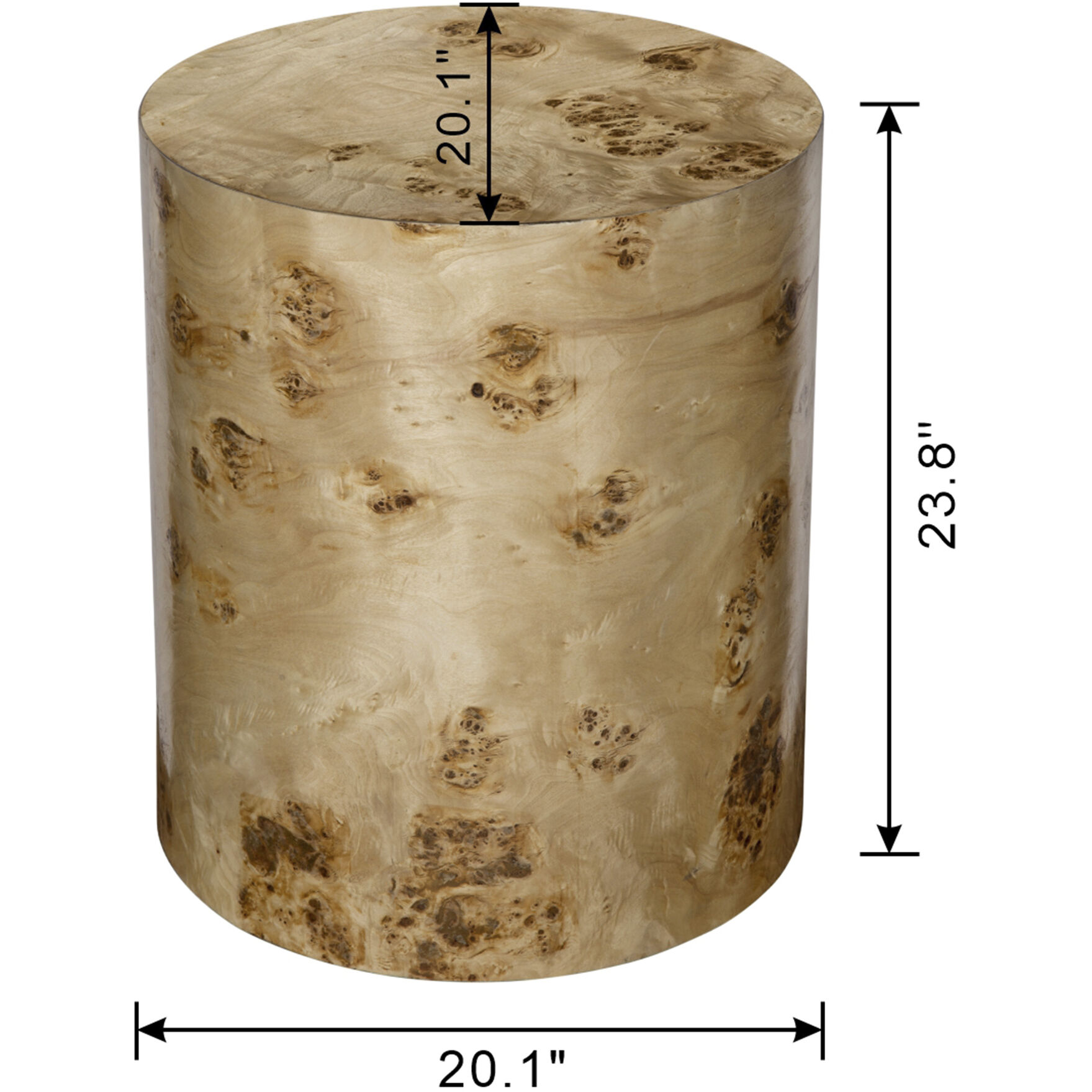 Burl 20.1 inch Brown Side Table