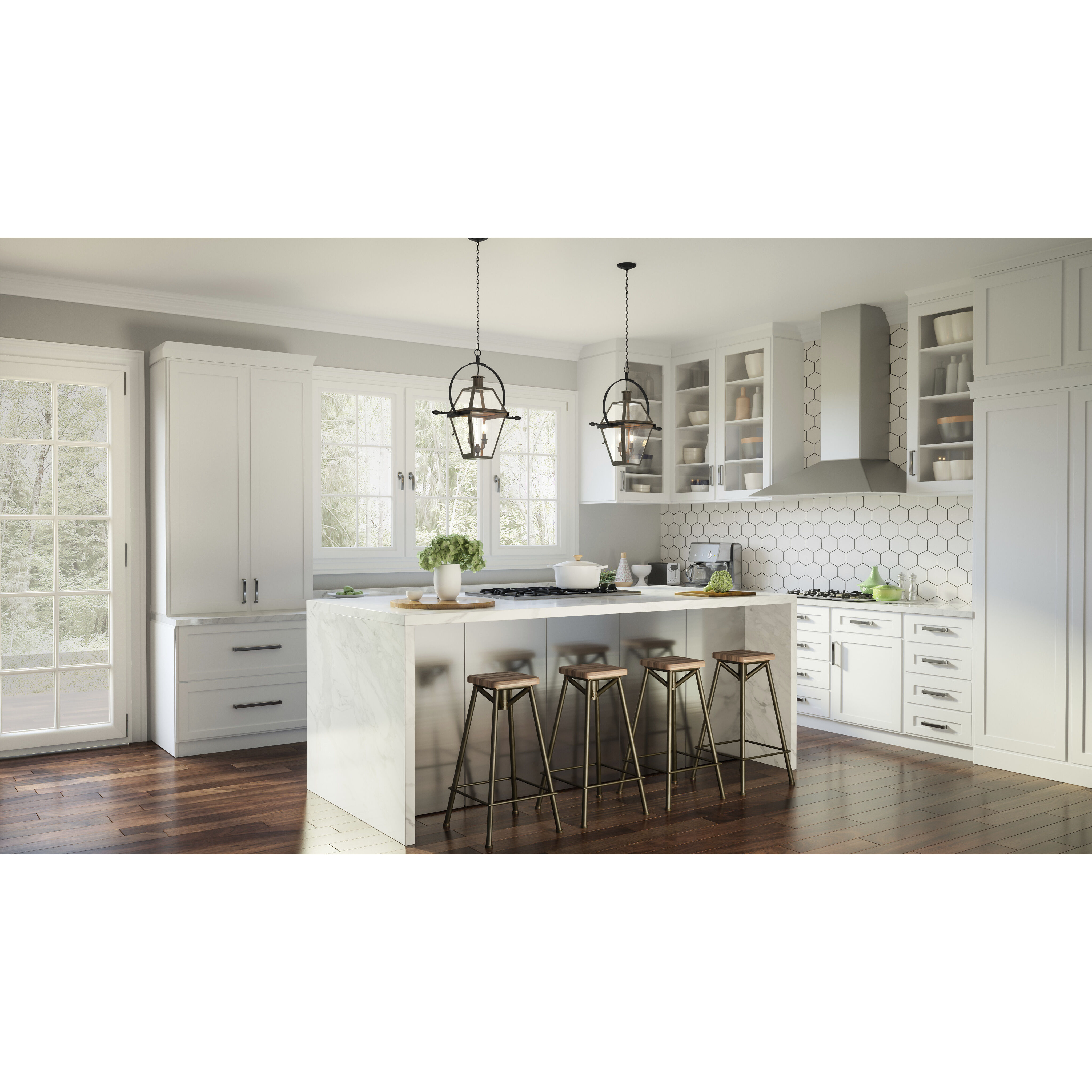 Rue De Royal 2 Light 21.25 inch Industrial Bronze Pendant Ceiling Light