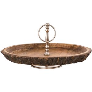 Lavon 12.25 X 12.25 inch Natural with Silver Cake Stand