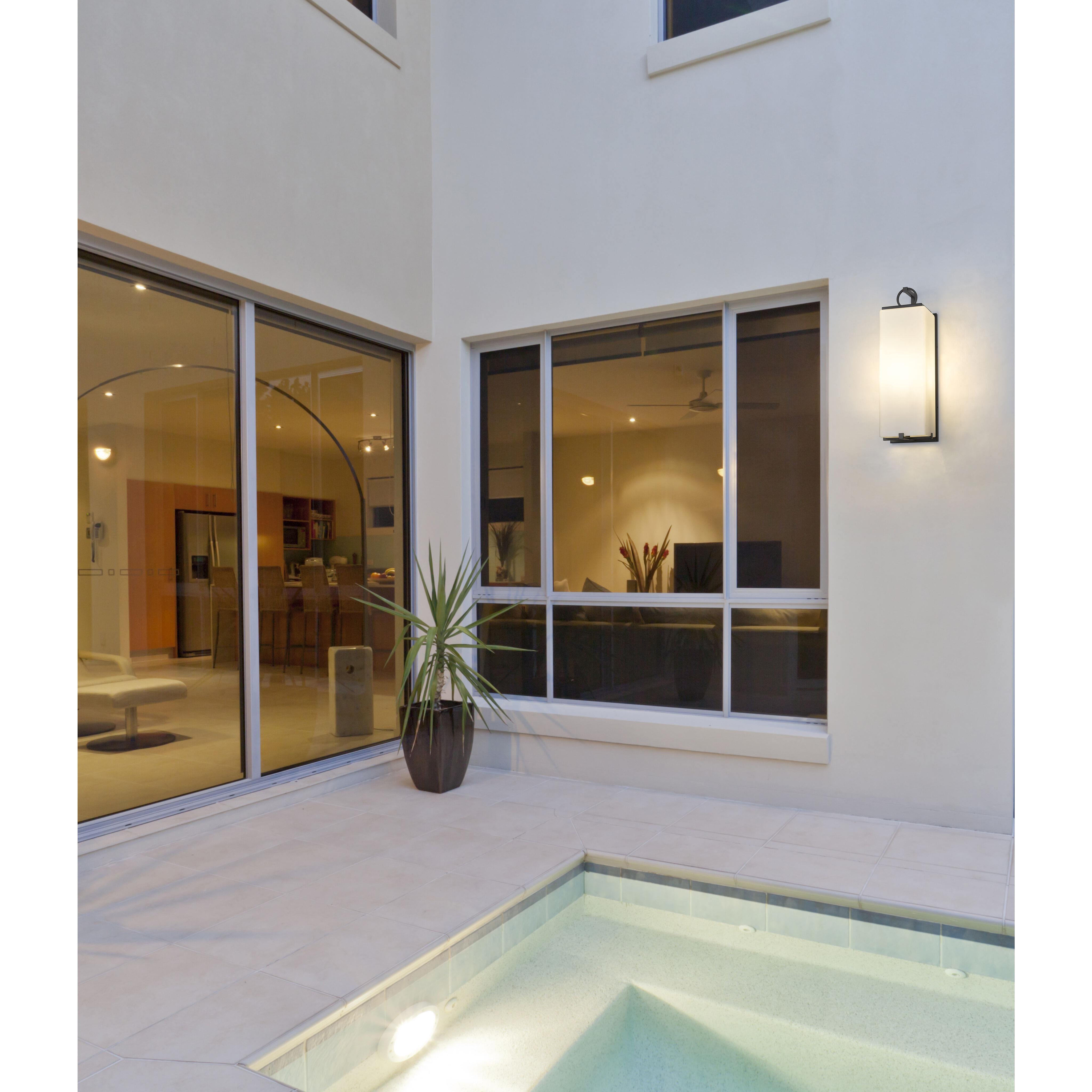 Sana 3 Light 24.75 inch Black Outdoor Wall Light