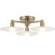 Monument 3 Light 17.13 inch Champagne Gold Ceiling Mount Ceiling Light