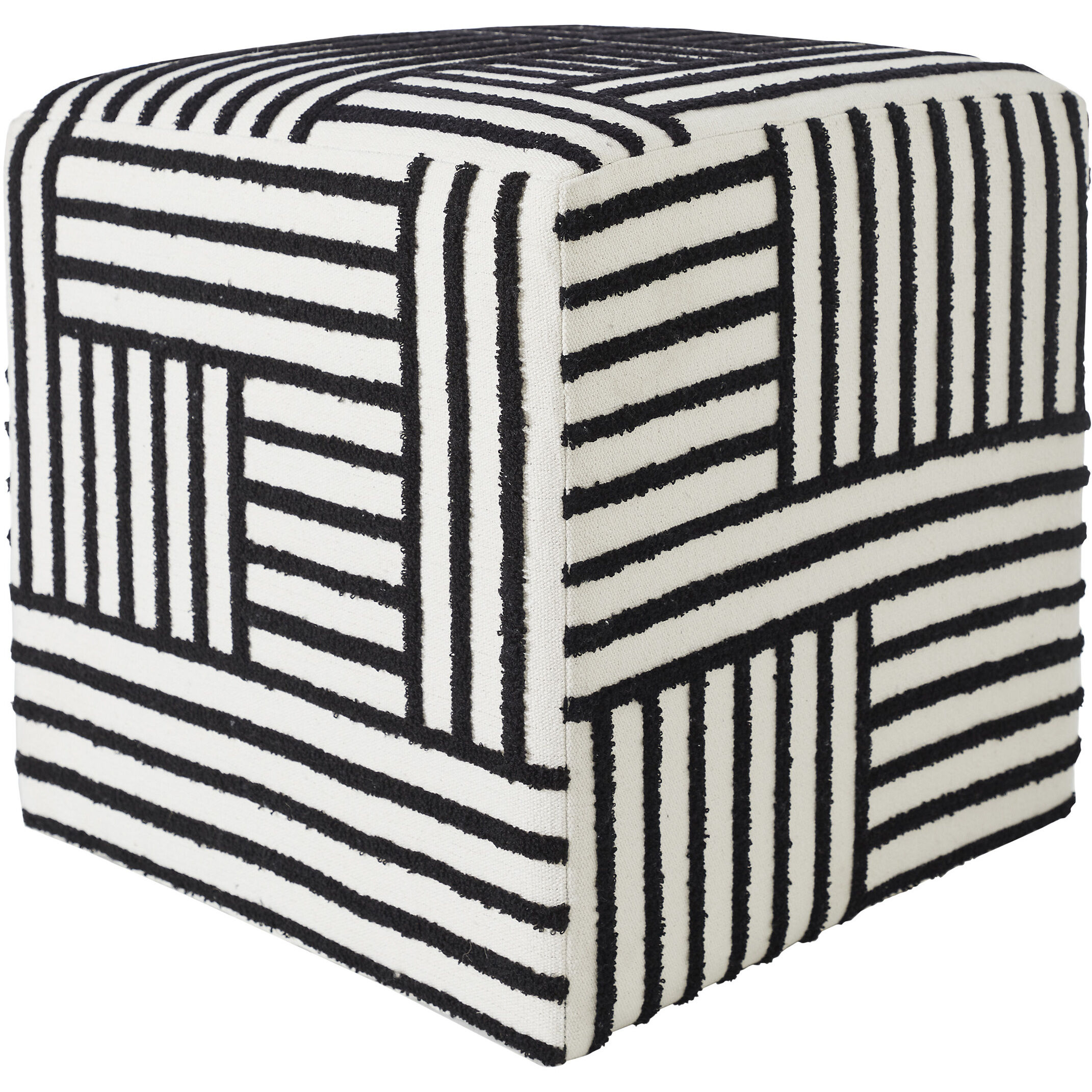 Monti 18 inch Black Cube Ottoman