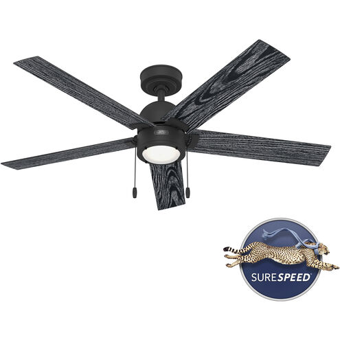 Erling 52 inch Matte Black with Salted Black/Matte Black Blades Ceiling Fan