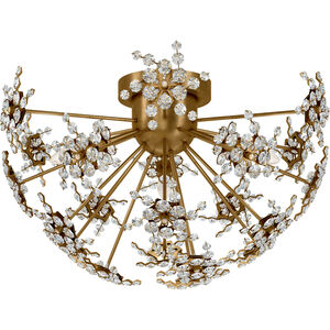 Esteracae 3 Light Heirloom Gold Flush Mount Ceiling Light in Spectra, Cast Heirloom Gold