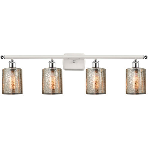 Ballston Cobbleskill LED 36 inch White and Polished Chrome Bath Vanity Light Wall Light in Mercury Glass, Ballston