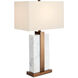 Catriona 28 inch 150.00 watt White Marble/Antique Brass Table Lamp Portable Light