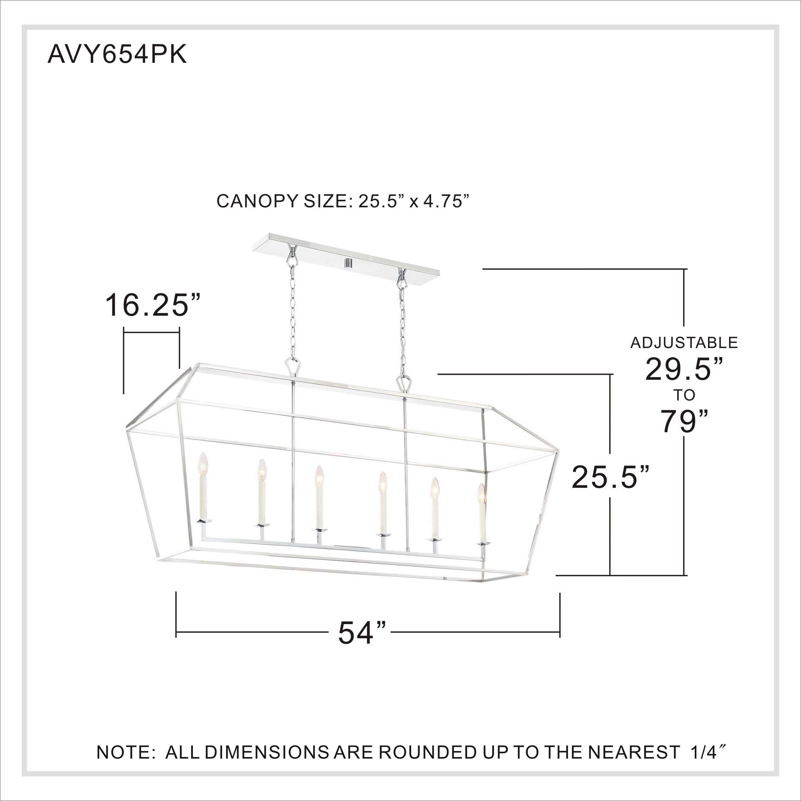 Aviary 6 Light 54 inch Polished Nickel Island Chandelier Ceiling Light 