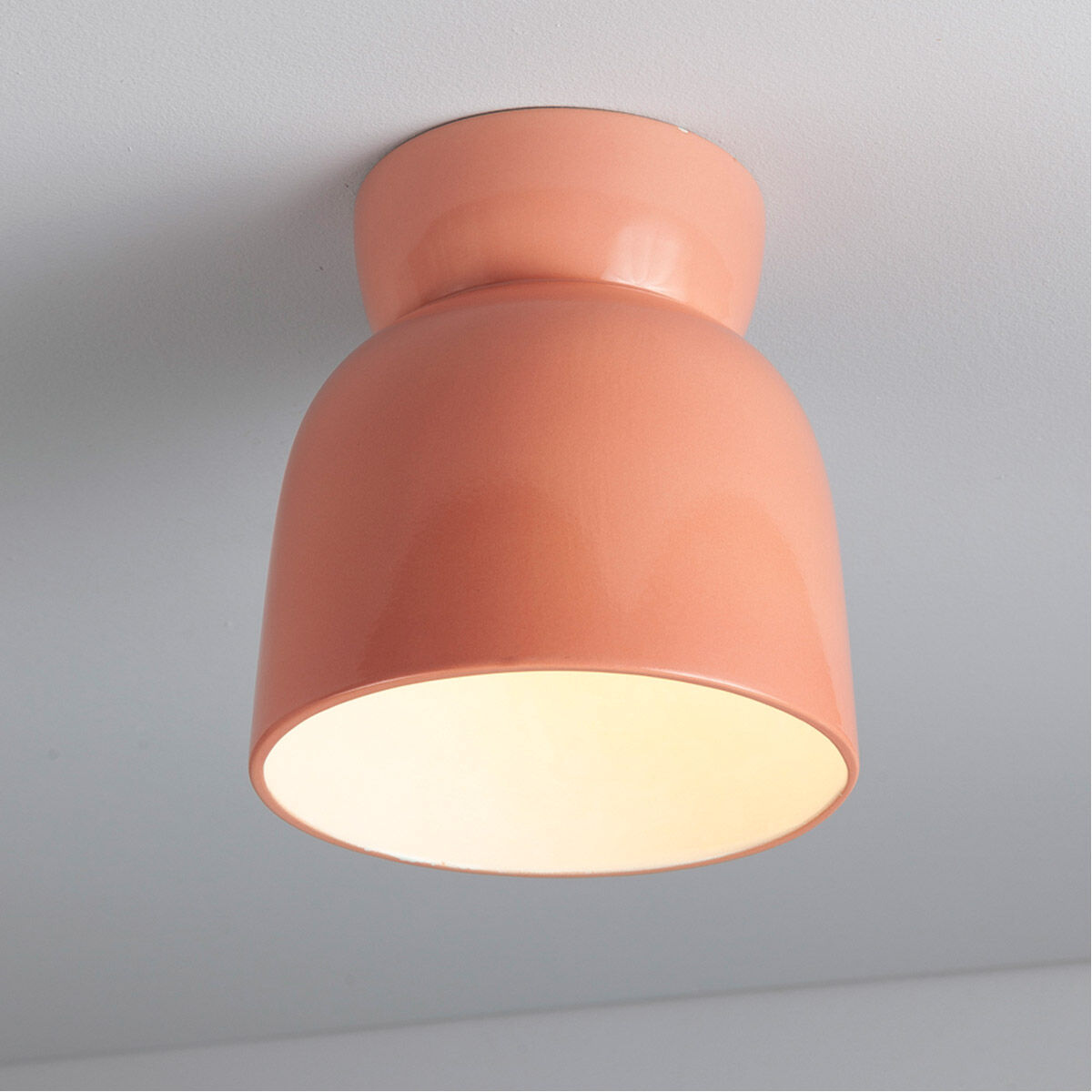 Radiance Collection 1 Light 7.5 inch Gloss Blush Outdoor Flush Mount