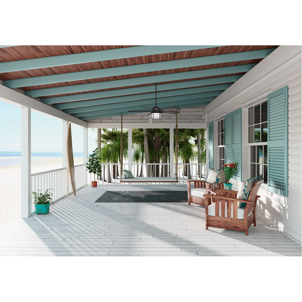 Hunter Fan 59135 Key Biscayne 54 inch Weathered Zinc with Hunter Fan 59135 Key Biscayne 54 inch Weathered Zinc with
