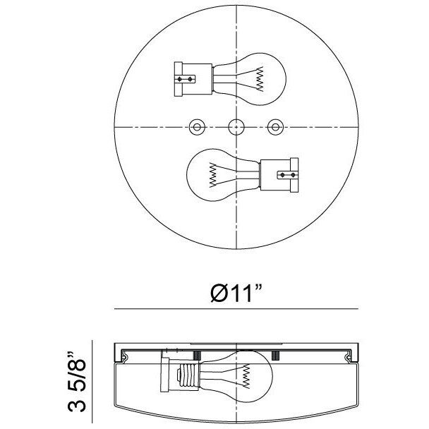 Xenon LED 11 inch Chrome Flush Mount Ceiling Light