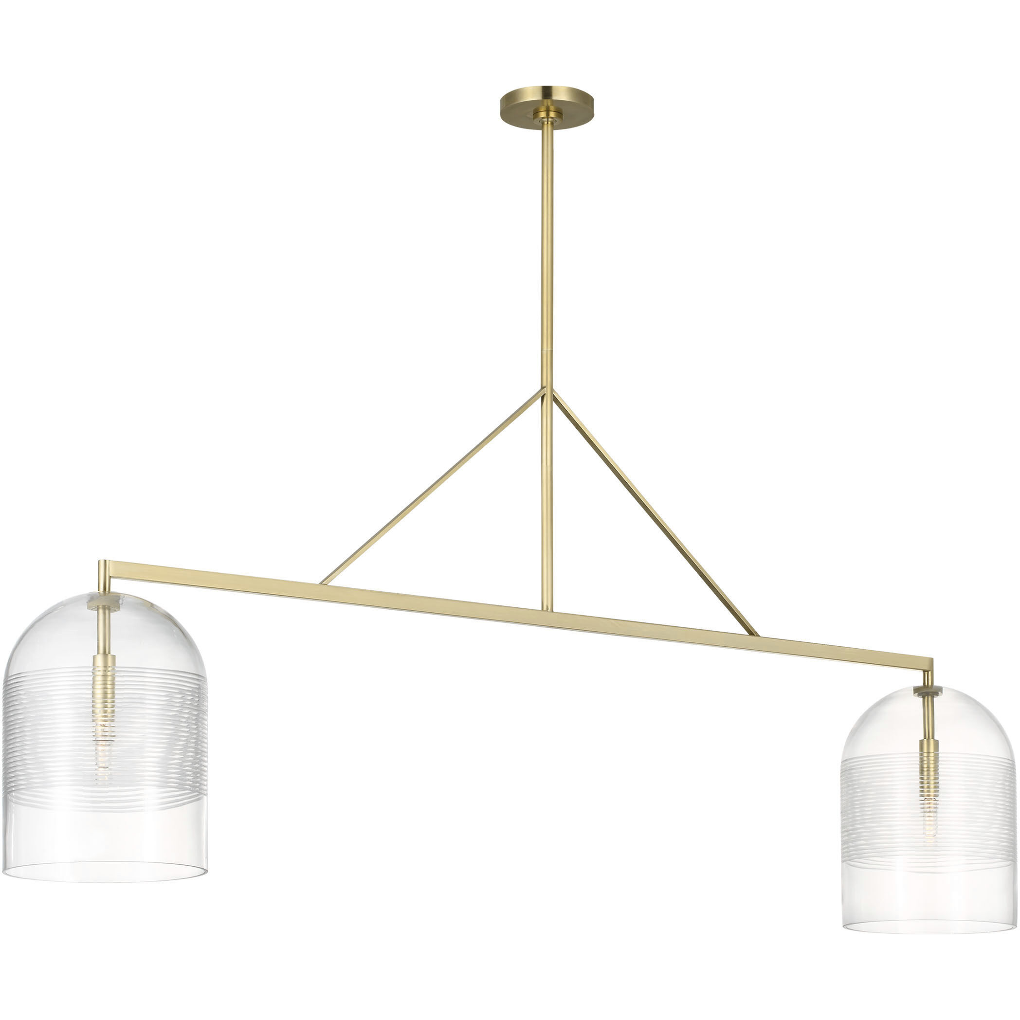 Sean Lavin Leano Linear Chandelier Ceiling Light in Hand-Rubbed Antique Brass