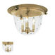 McLean 3 Light 14 inch Rubbed Brass Flush Mount Ceiling Light