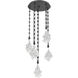 Blossom LED 19.6 inch Matte Black Multi-Pendant Ceiling Light in 3000K LED, Rectangular Chain