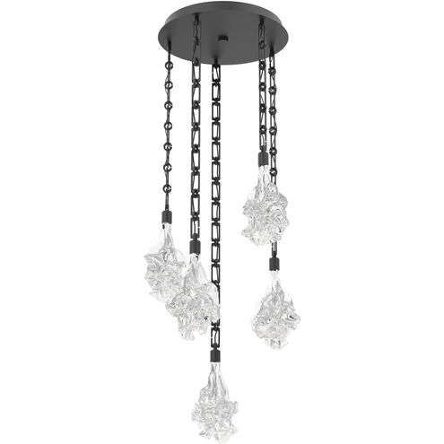 Blossom LED 19.6 inch Matte Black Multi-Pendant Ceiling Light in 3000K LED, Rectangular Chain