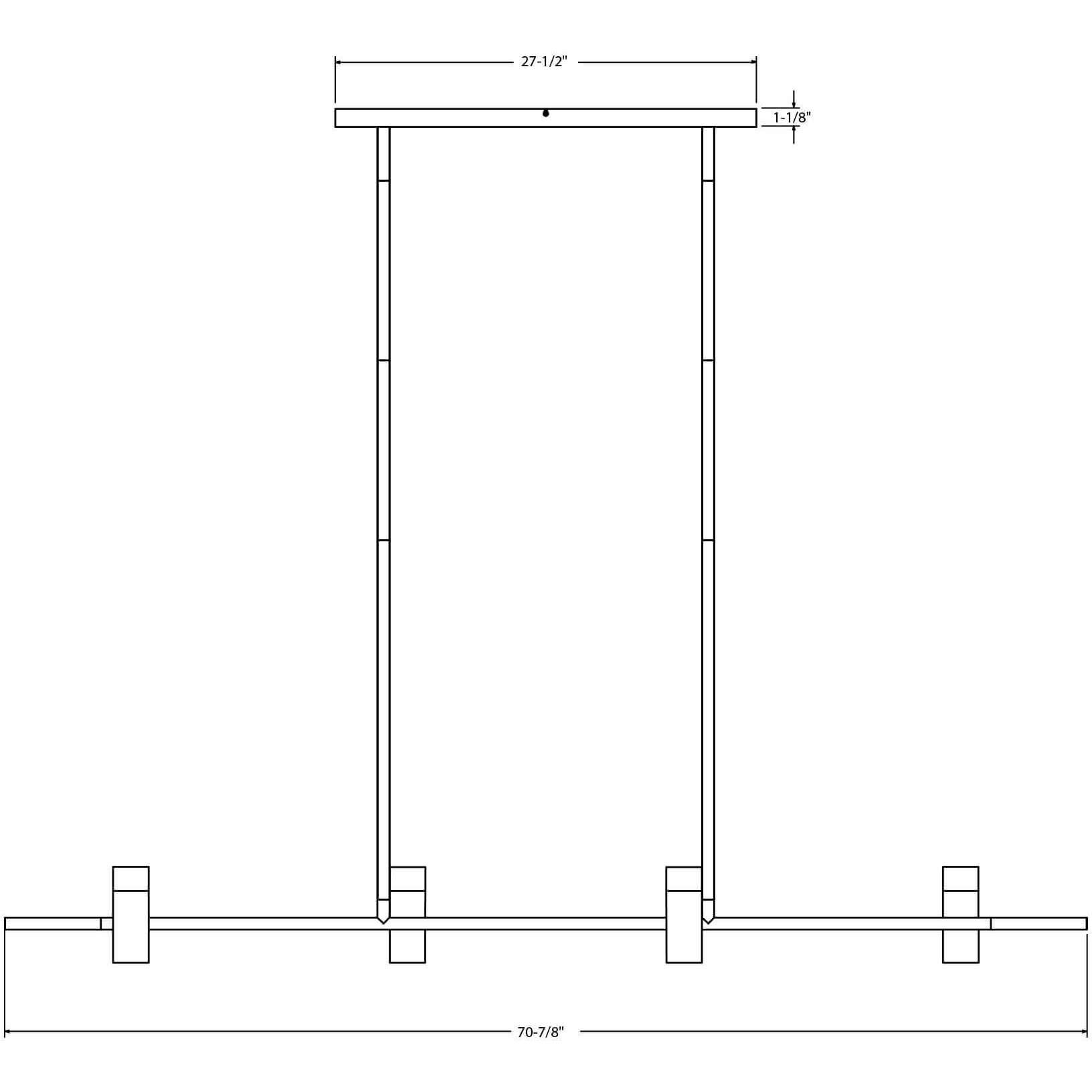 Quartet 4 Light 22.13 inch Black Pendant Ceiling Light