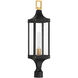 Glendale 1 Light 28 inch Matte Black with Burnished Brass Outdoor Post Lantern