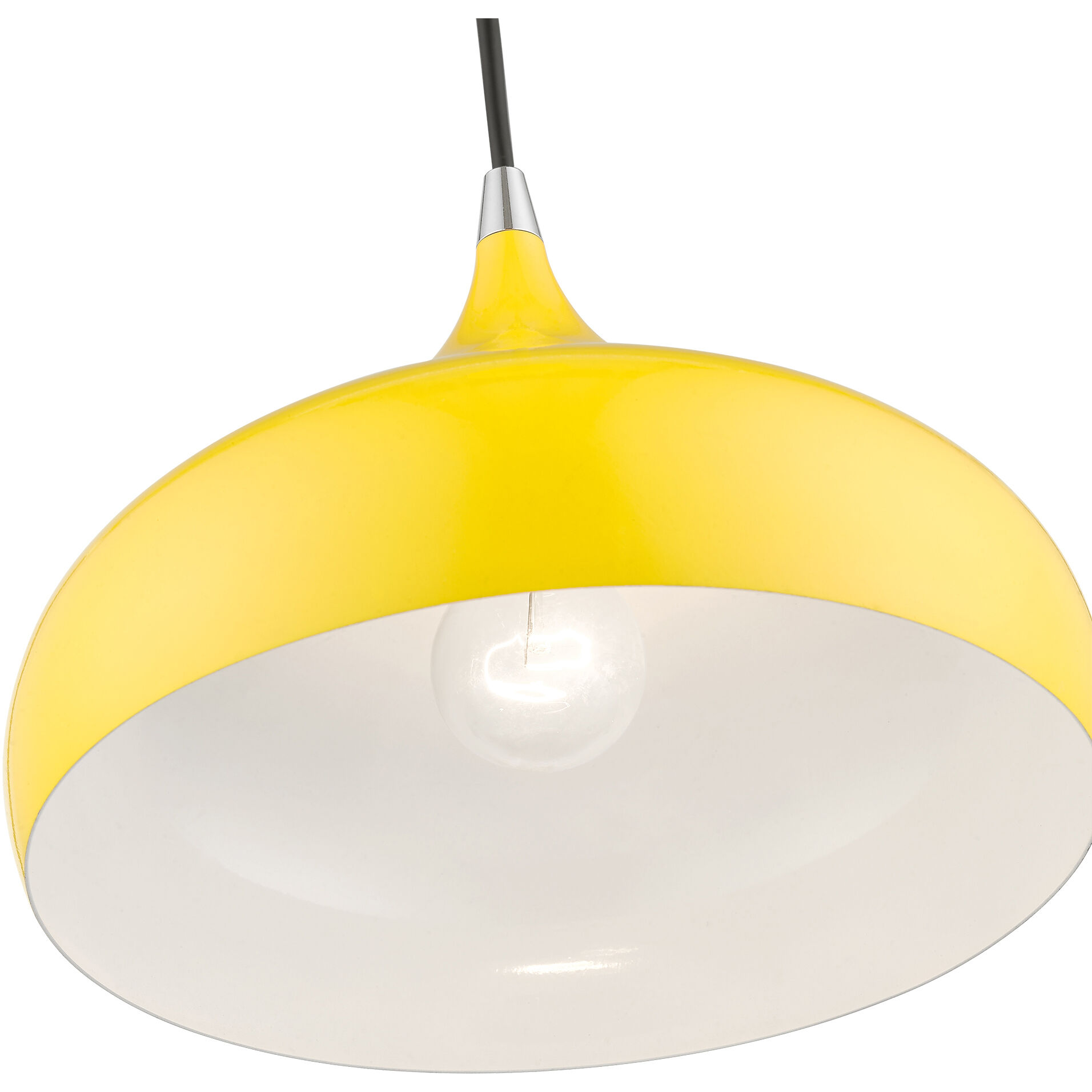 Amador 1 Light 12 inch Shiny Yellow with Polished Chrome Accents Pendant Ceiling Light
