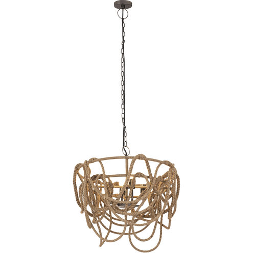 Macon 4 Light 26 inch Natural with Pewter Pendant Ceiling Light