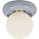 Tyra 1 Light 8.75 inch Aged Brass and Ceramic Frost Crackle Flush Mount Ceiling Light