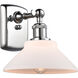 Ballston Orwell 1 Light 8 inch Polished Chrome Sconce Wall Light in Matte White Glass, Ballston