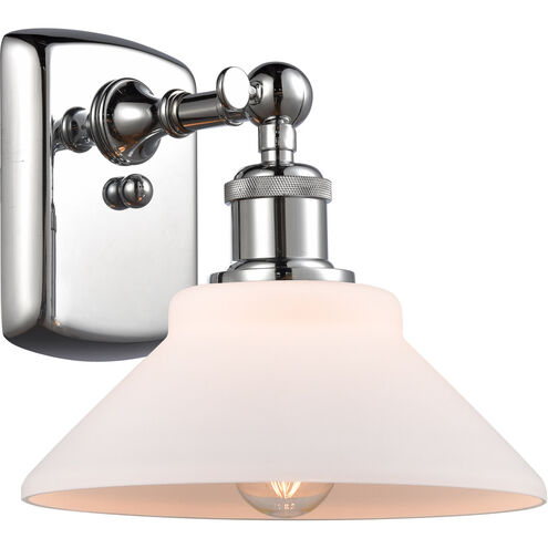 Ballston Orwell 1 Light 8 inch Polished Chrome Sconce Wall Light in Matte White Glass, Ballston