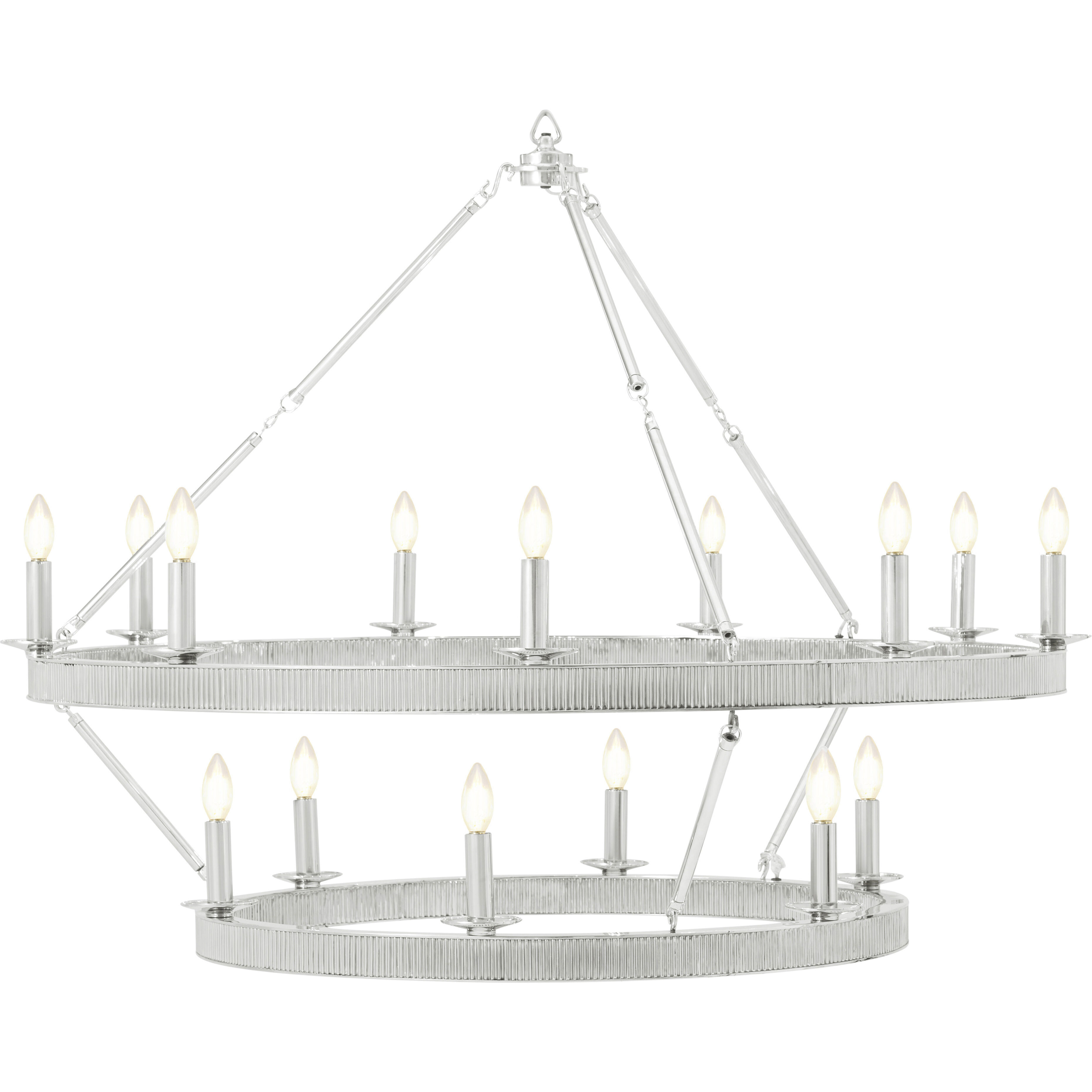 Simon 48 inch Nickel Plated Chandelier Ceiling Light, Grande Stack, TA Illuminations