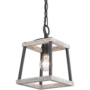 Teagan 1 Light 8 inch Natural Black Mini Pendant Ceiling Light in Gray Harbor Wood Accents